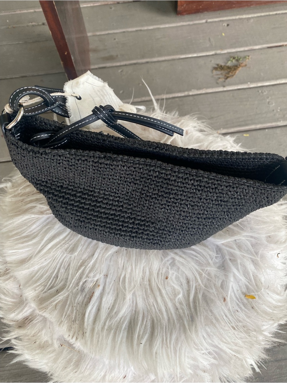 Urban Outfitters Black Woven Crossbody Bag